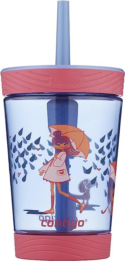 Contigo 2076763 Spill-Proof Kids Tumbler, 14 oz, Cats/Dogs, 1 Count (Pack of 1), Wink with Rainin... | Amazon (US)