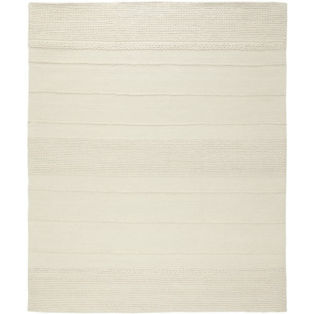 SAFAVIEH Natura Avery Solid Striped Braided Wool Area Rug, Natural, 8' x 10' | Walmart (US)