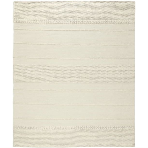 SAFAVIEH Natura Avery Solid Striped Braided Wool Area Rug, Natural, 9' x 12' | Walmart (US)