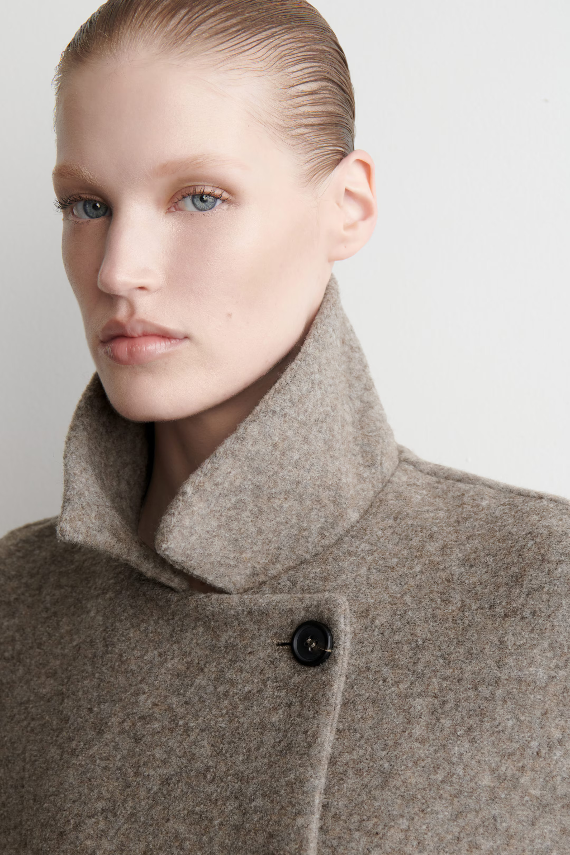 BOILED WOOL-BLEND JACKET - BEIGE MÉLANGE | COS | COS (EU)