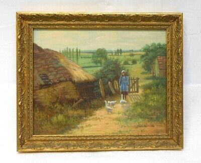 ANTIQUE RURAL COUNTRY SCENE PAINTING - FRENCH ARTIST CESAR PATTEIN 1882-1914  | eBay | eBay US