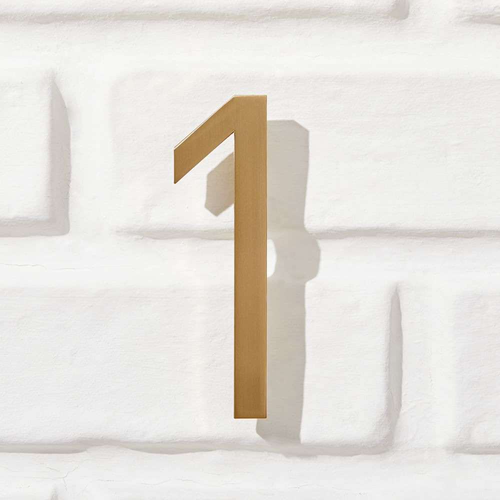 Modernist House Numbers - Antique Brass | West Elm (US)