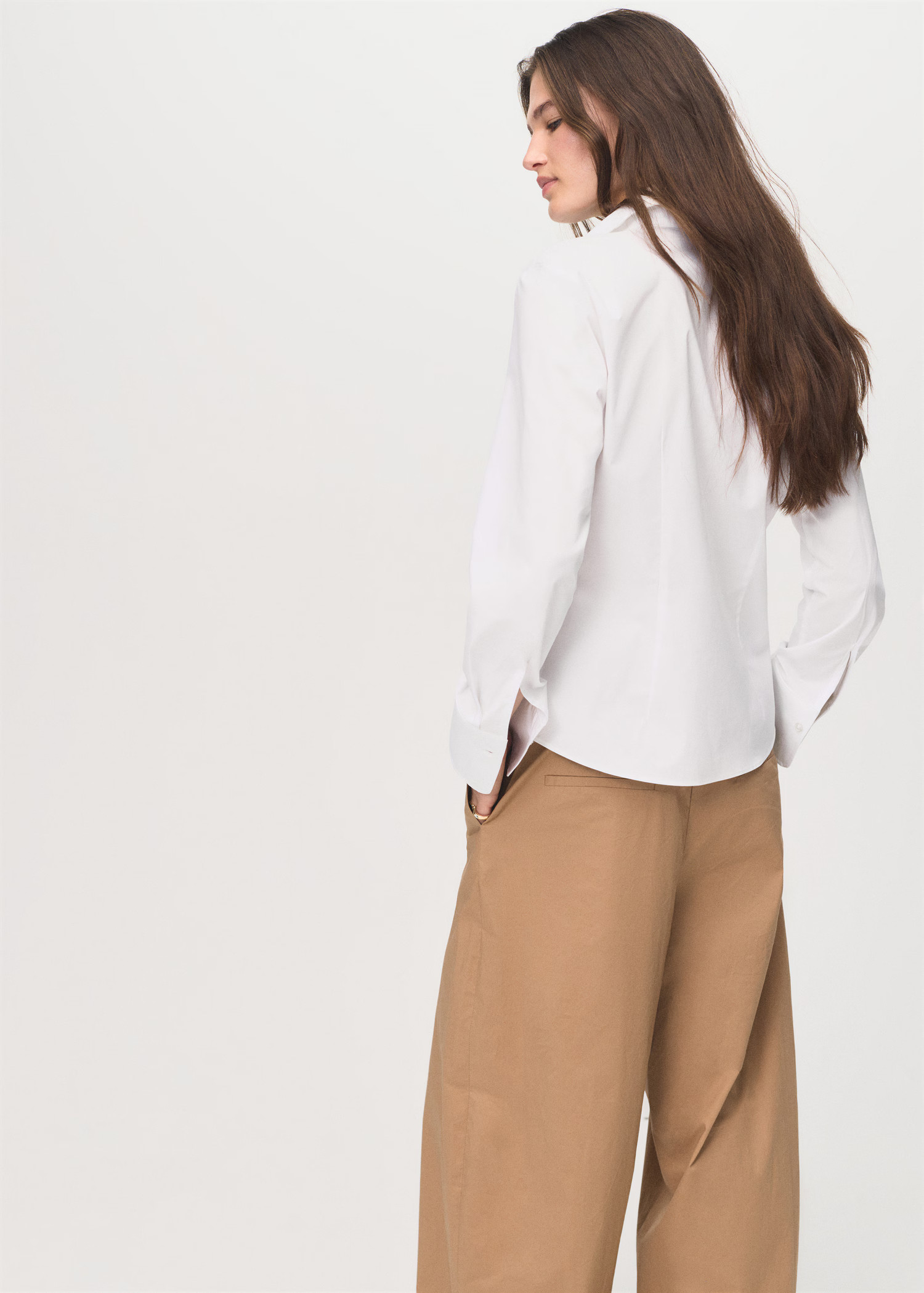 Slim-fit poplin shirt - Women | MANGO United Kingdom | MANGO (UK)
