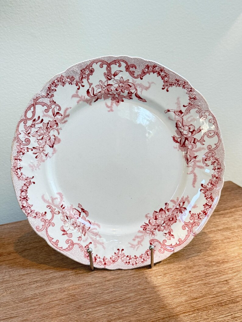 Antique Furnivals Versailles Pink Transferware Plate, 9.5\u201d Ironstone, Staffordshire England ... | Etsy (Global)