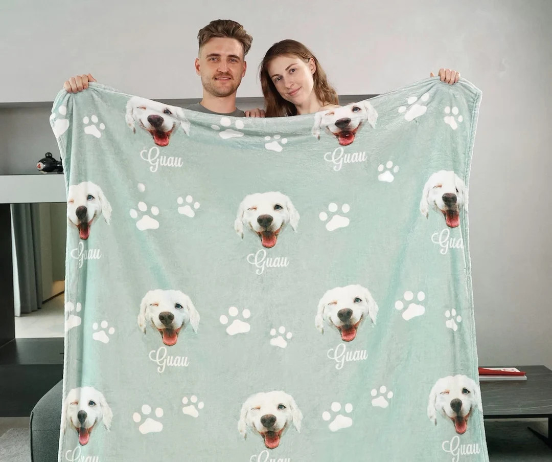 Personalized Dog Blanket With Name Custom Photo Blanket for Dog Custom Pet Photo Blanket Personal... | Etsy (US)