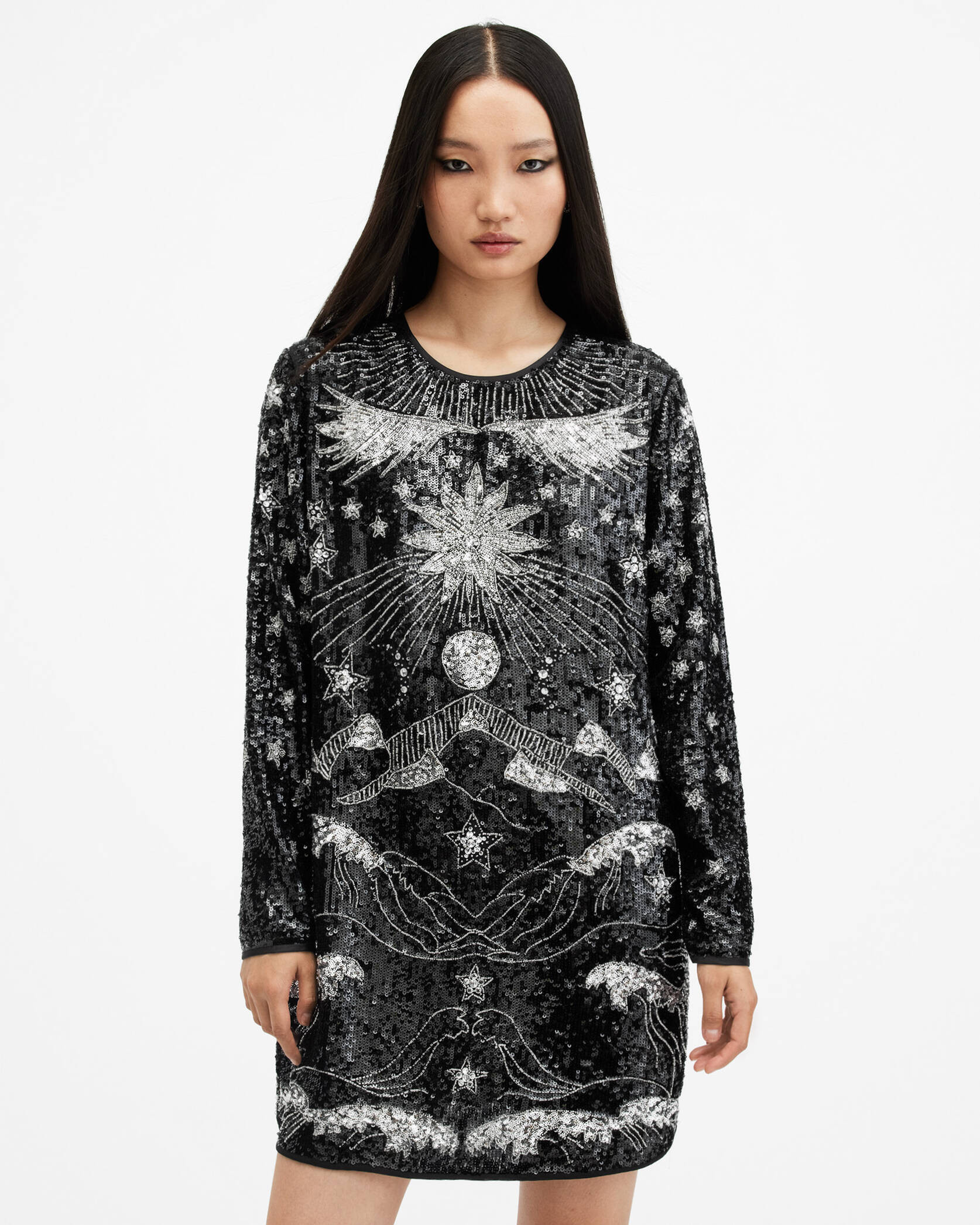 Noushka Embellished Mini Dress | AllSaints UK