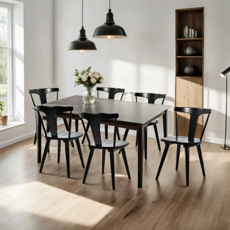 Brannagh 19.3" Modern Solid Wood Dining Chair Scandinavian Y-Shaped Backrest | Wayfair North America