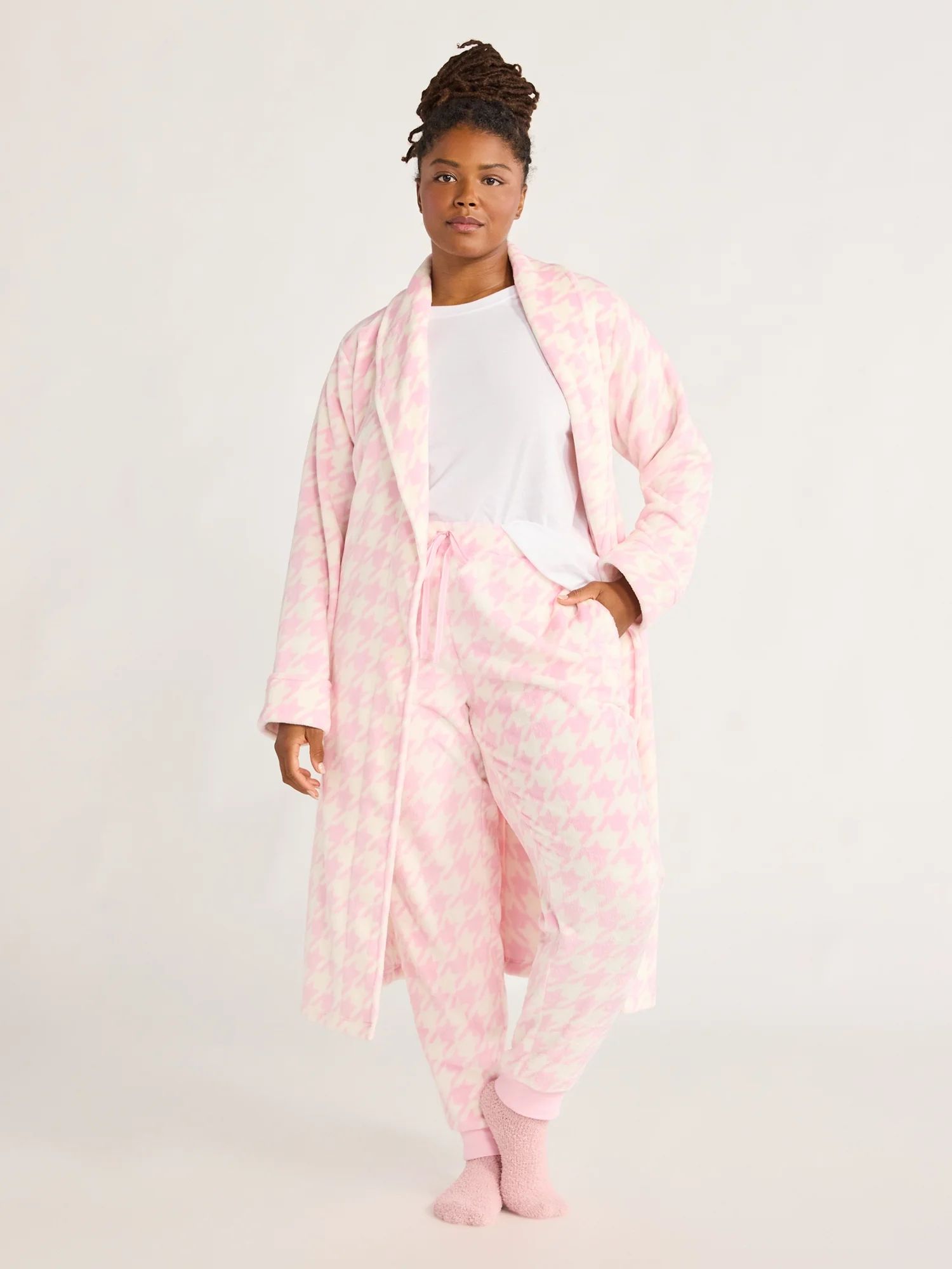 Joyspun Women's Houndstooth Robe | Walmart (US)