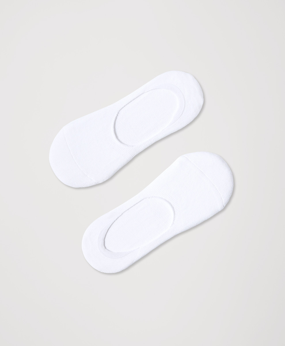 Women's White No-Show Socks 2-Pack 1S | Pact Apparel