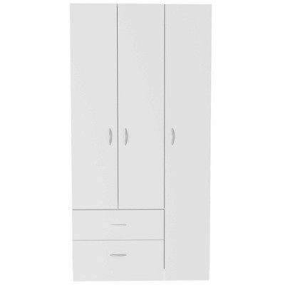 TIRAMISUBEST White 3-Door Armoire with Drawers - Spacious Storage Cabinet | Modern Closet Organizer for Bedroom | Target