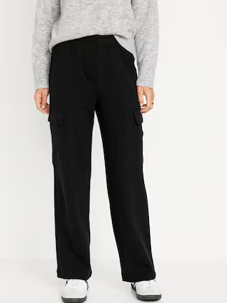 High-Waisted Dynamic Fleece Cargo Trouser Pants for Women | Old Navy (US)
