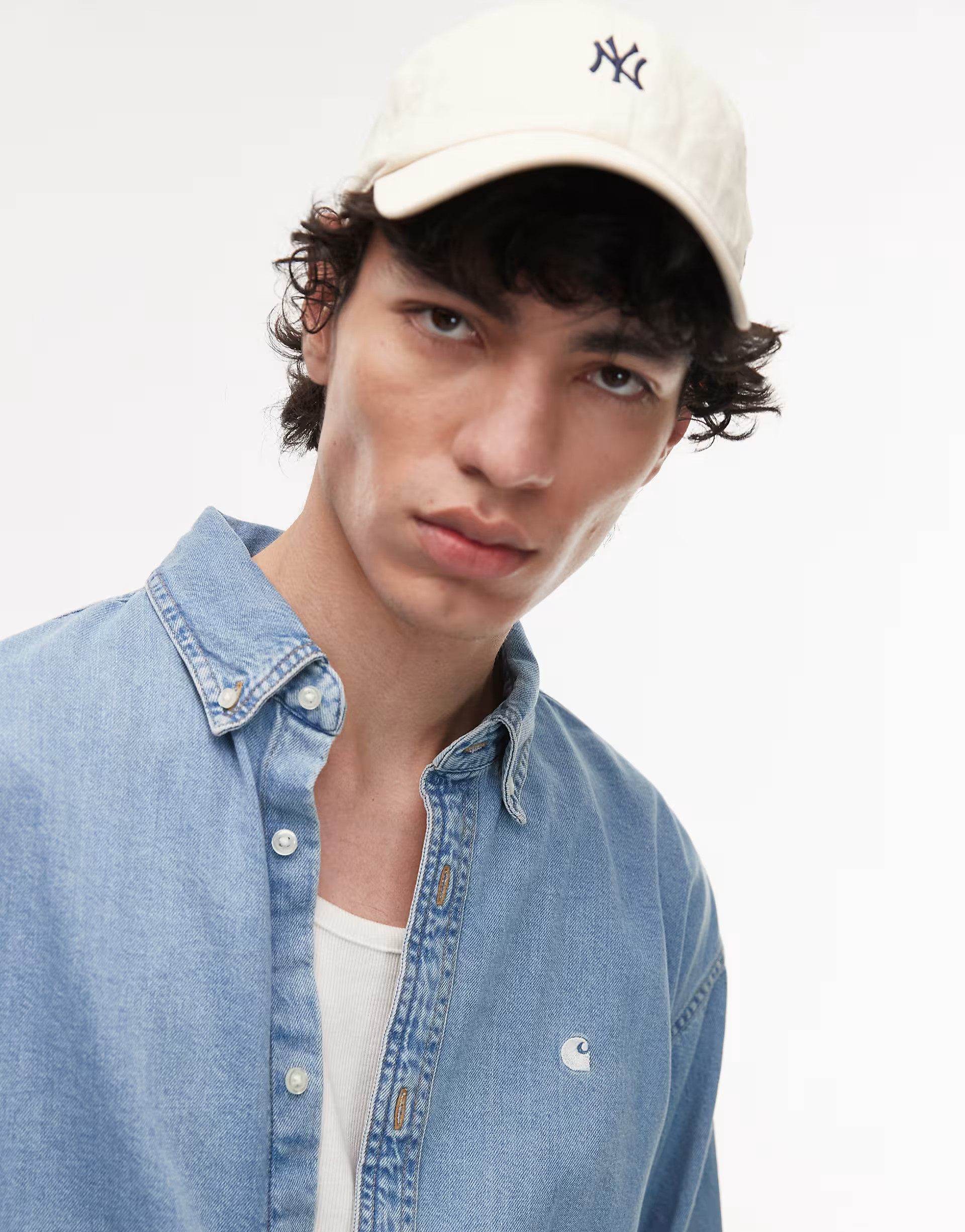 Carhartt WIP lucas denim shirt in mid blue  | ASOS | ASOS (Global)