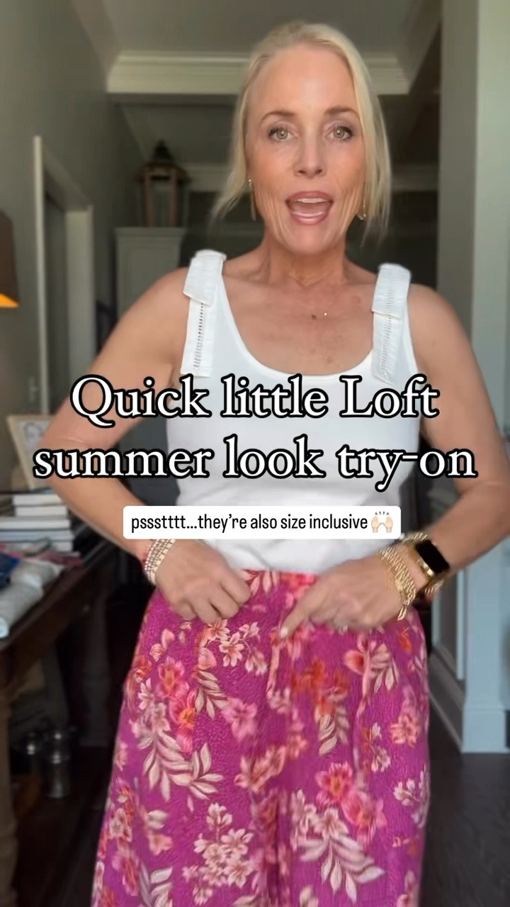 ✨ Try-On Time! ✨

Hey ladies! Remember those Loft purchases I shared a few weeks back? I finally found some time between my travels to sit down and film a try-on of a few of those gems, and let me tell you, they do NOT disappoint! 😍

First up, let’s talk about this stunning longer-lined tank top. For those of us who aren’t fans of the cropped look, this top is a dream come true! The shoulder ties add the cutest touch, elevating this basic tank to something truly special. Plus, it’s not see-through AT ALL, which is a major win in my book! 🙌

Now, let’s move on to these fabulous pants. I initially got them in a size Large but realized that a Medium would be a better fit because they are just that good! They hit the perfect length while still offering a chic high-rise waist. The drawstring allows you to adjust them to your liking, ensuring the perfect fit every time. And can we talk about the pattern? It’s to die for! 💖

For my fellow fashionistas over 50 who love affordable fashion, these pieces are absolute must-haves. The tank is perfect for layering or wearing solo on warmer days, and the pants? Pair them with a tucked-in blouse or a casual tee, and you’re good to go!

Let me know what y’all think below! Have you found any new favorites recently?

 #fashionover50 #StyleInspiration #WardrobeEssentials #DiscountDelight #getyourcolonoscopy #grateful #colonoscopyawareness #outfitinspo #styletips #style #fashionlifestyle #fashionover50 #fashiondeals #loftfashion #loftfinds #loft 

#LTKStyleTip #LTKOver40 #LTKMidsize