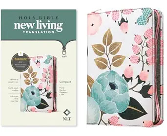 NLT Compact Zipper Bible, Filament Enabled (Cloth, Floral Garden, Red Letter) | Amazon (US)