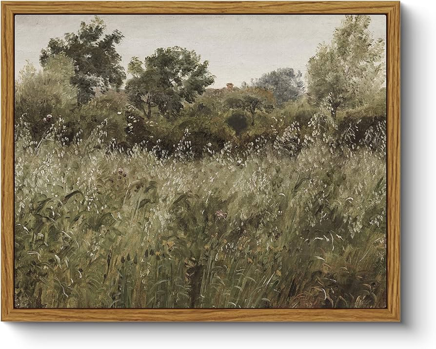 ARPEOTCY Framed Canvas Wall Art Prints, Living Room Hallway Shelf Decor, Grass Landscape Picture ... | Amazon (UK)