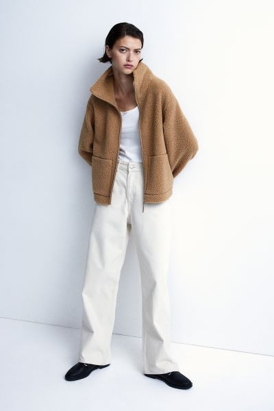 Teddy Bear Jacket - Black/zebra print - Ladies | H&M US | H&M (US + CA)