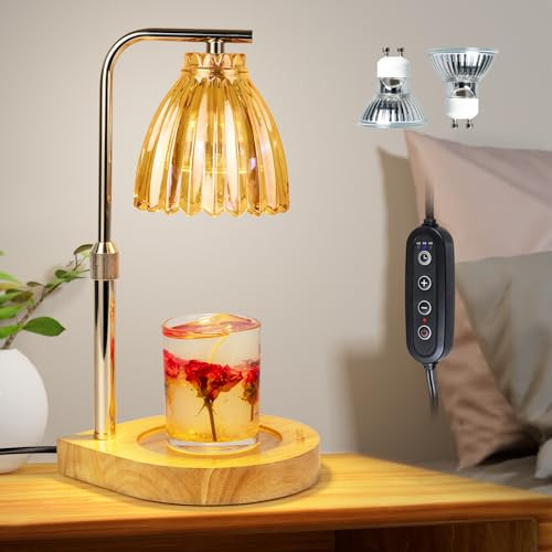 nulmvic Electric Candle Warmer Lamp-Candle Lamp Warmer with Timer & Dimmer, Adjustable Height Wax Warmer lamp for Jar Candles Home Decor Mothers Day for Mom (2 Bulbs Included) | Amazon (US)