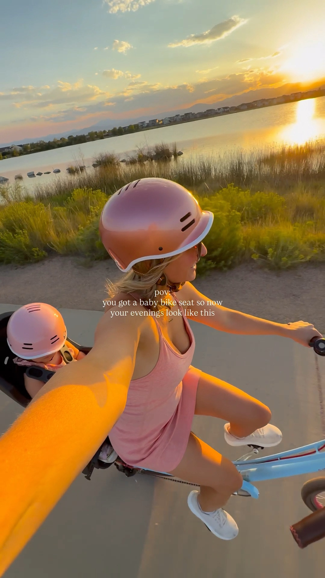 Toddler/baby bike seat and mom and me matching bike helmets 

#LTKBaby #LTKFamily #LTKActive