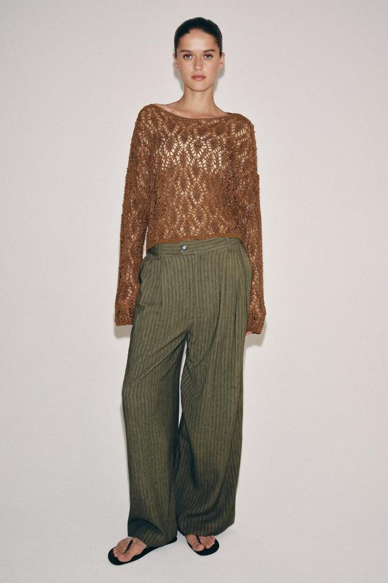 CUTWORK KNIT BELL SLEEVE JUMPER | Zara UK