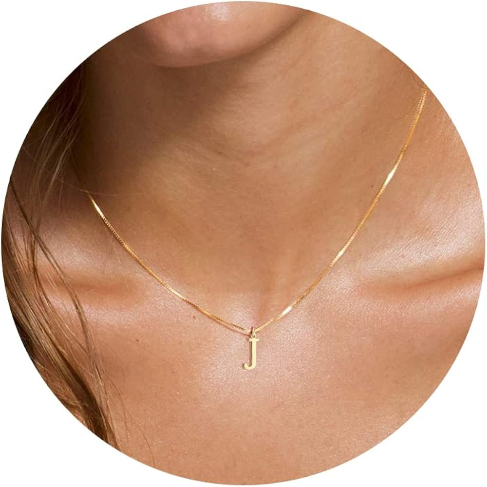 Foxgirl Gold Initial Necklaces for Women Girls, Dainty Gold Letter Necklace Tiny A-Z Pendant Chok... | Amazon (US)