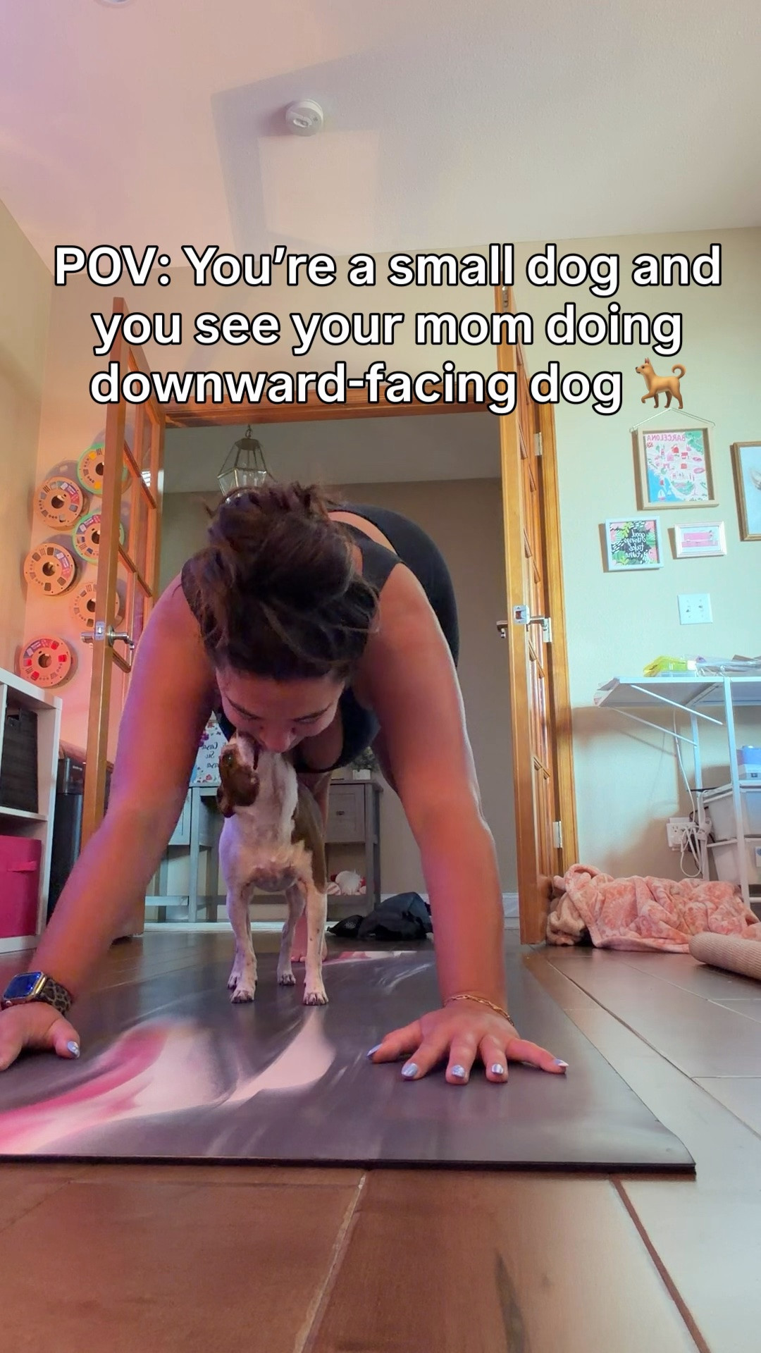 Little Frederick loves squishing his paws on my @lululemon yoga mat and joining me during my practice 💕

#LTKdayinmylife #LTKMidsize