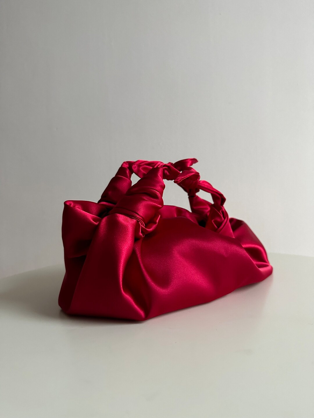 Small satin bag with knots | Stylish satin purse | Furoshiki knot bag | Origami bag | +35 colors ... | Etsy (US)