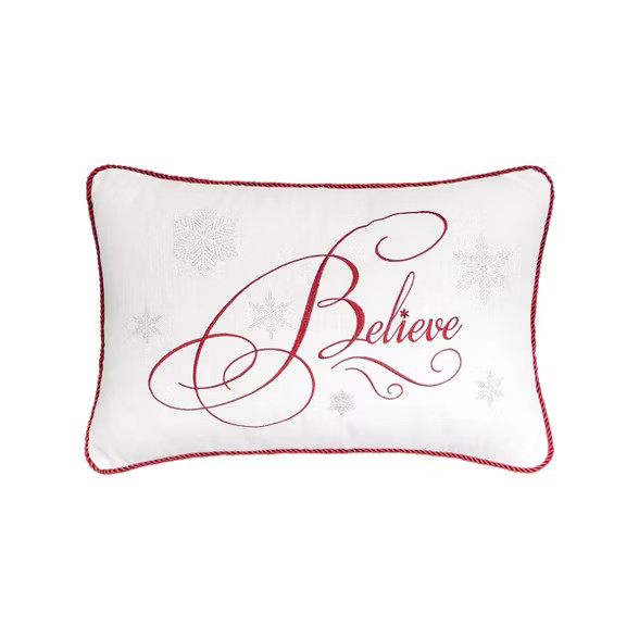 C&F Home 14" x 22" Believe Embroidered Christmas Holiday Throw Pillow | Target