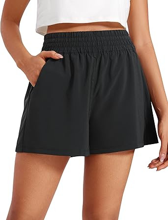 CRZ YOGA Womens Shorts Casual High Waisted Linerless Lounge Athletic Golf Shorts with Pockets Wei... | Amazon (US)
