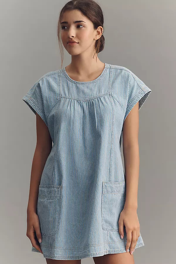 Pilcro Square-Neck Swing Mini Dress | Anthropologie (US)