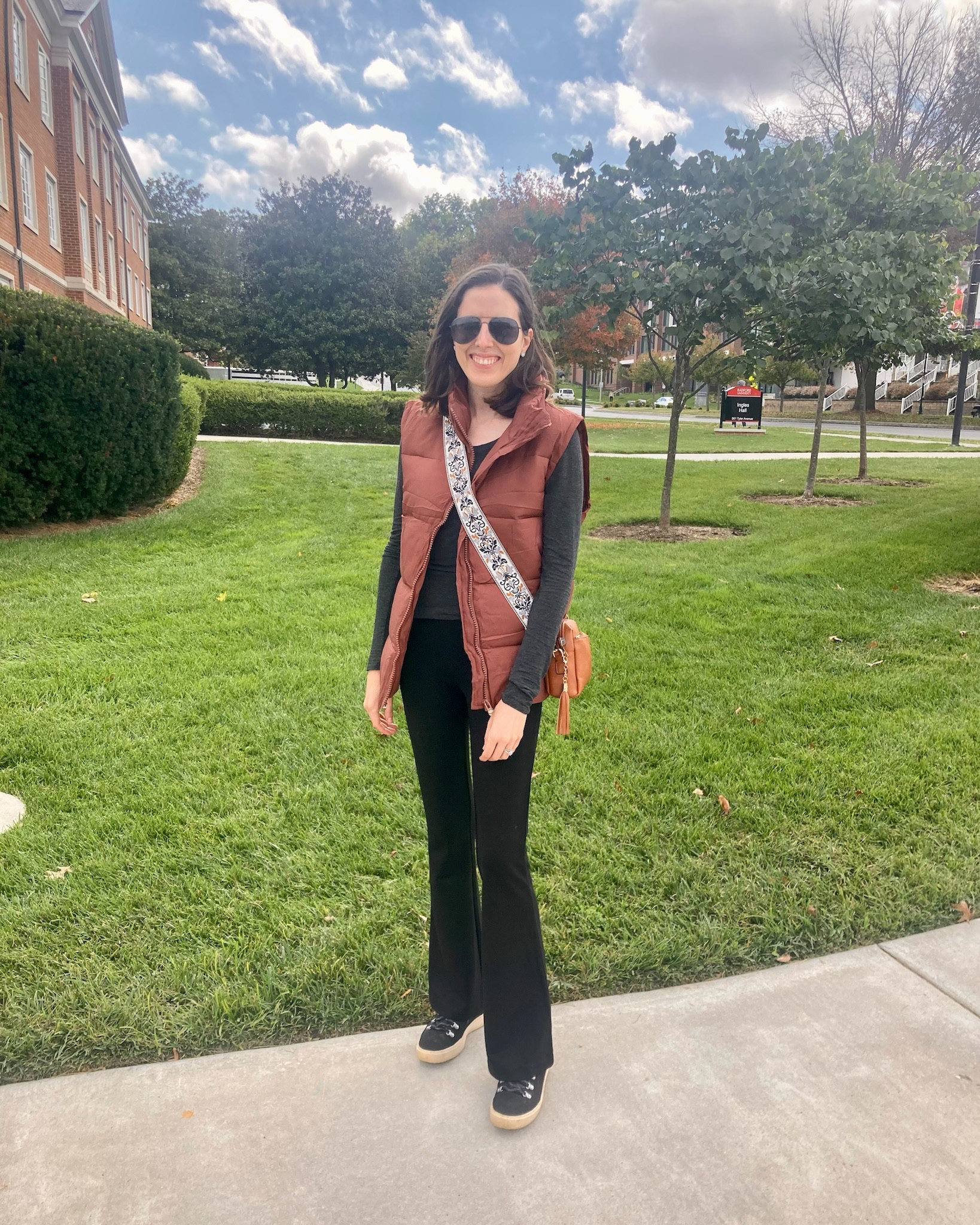 Wearing this chocolate brown amazon vest on repeat. 🤎
Size up for an oversized fit wearing a small.
Loving these Z supply flare leggings. Sized up for length, we are 5’6 wearing a size small. 

Fall outfits 
Fall outfit
Winter outfit 
Work outfit  
Vacation outfit 
Date night outfit 
Casual outfit
Wear now
Wear later
Transitional outfit 
Early Fall outfit 
Work from home outfit
WFH outfit 
Travel outfit 
Activewear 
Fall getaway outfit
Fall Fashion
Amazon finds




#LTKHoliday #LTKfindsunder50 #LTKSeasonal