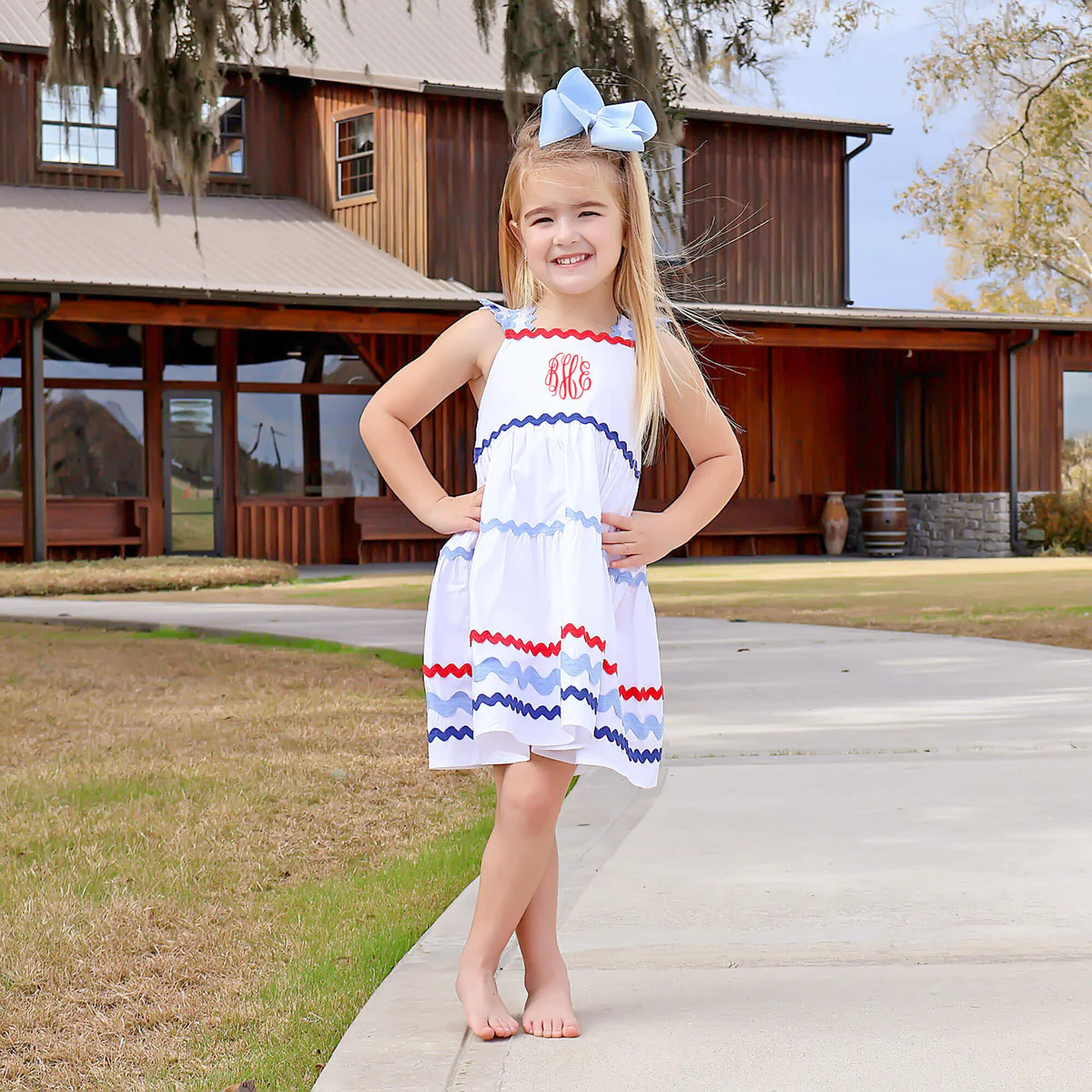 Red, Blue & Royal Ric Rac Dress | Classic Whimsy