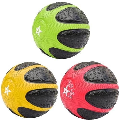 Yes4All Medicine Ball with Dual Texture Grip, Weighted Medicine Ball for Workouts Exercise Balance Training, Core Strength, Balance and Coordination Exercise, Non-Slip Rubber Shell | Amazon (US)