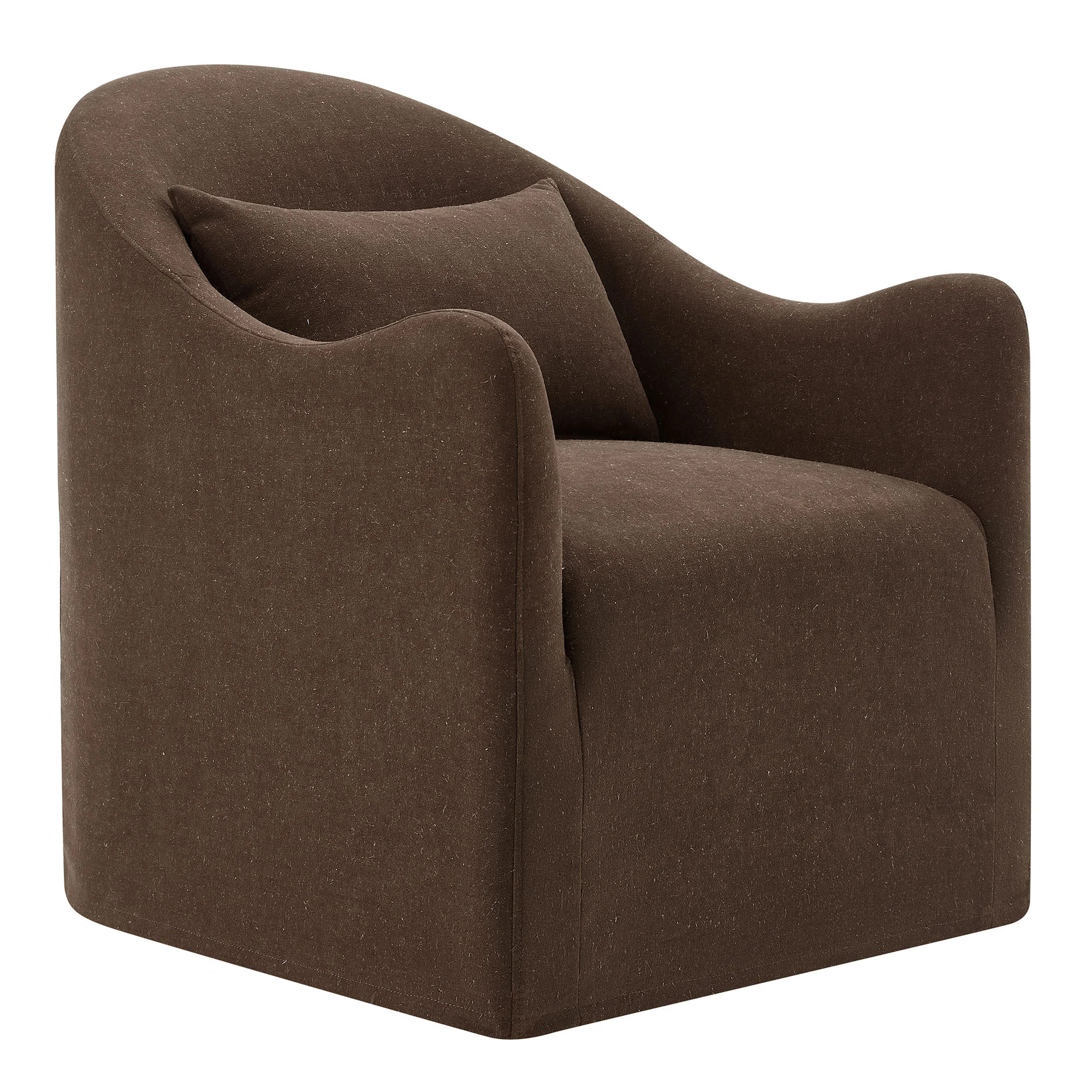 Fyfe Slipcovered Linen Blend Accent Chair in Cocoa | Wayfair North America