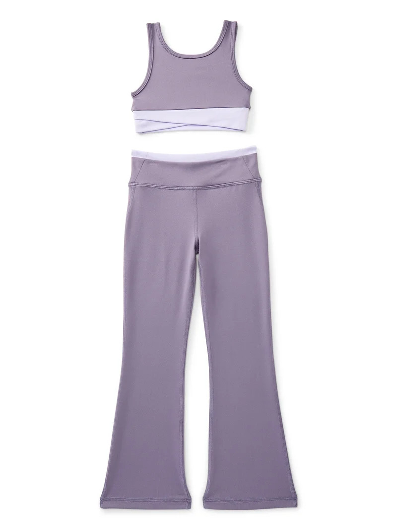 Athletic Works Girls Sports Bra and Leggings Set, 2-Piece, Sizes 4-18 | Walmart (US)