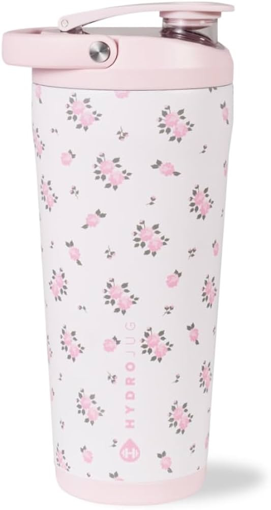 HydroJug Insulated Protein Shaker Bottle 24 oz, Silent Mixing, Wildrose | Amazon (US)