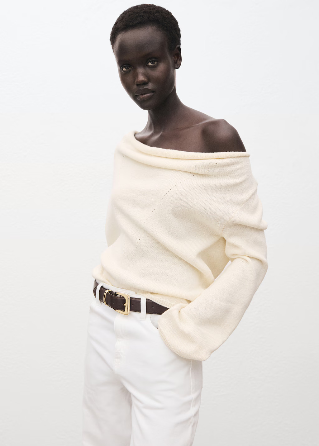 Draped-neck sweater | MANGO (UK)