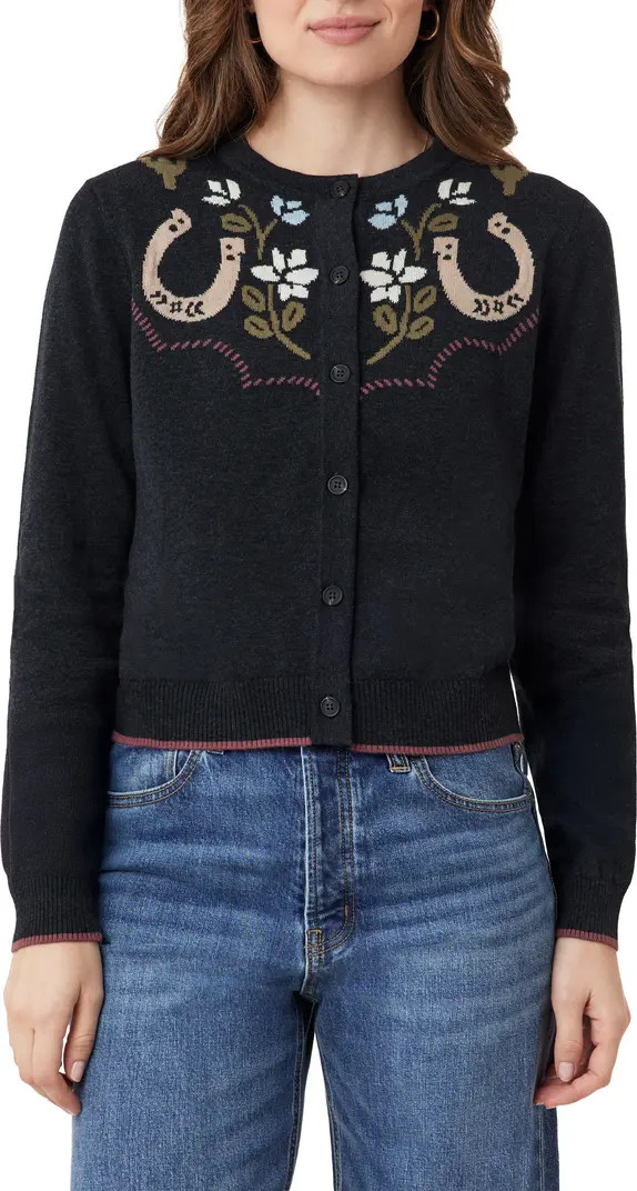 Scotch & Soda Floral Horseshoe Intarsia Crewneck Sweater | Nordstromrack | Nordstrom Rack
