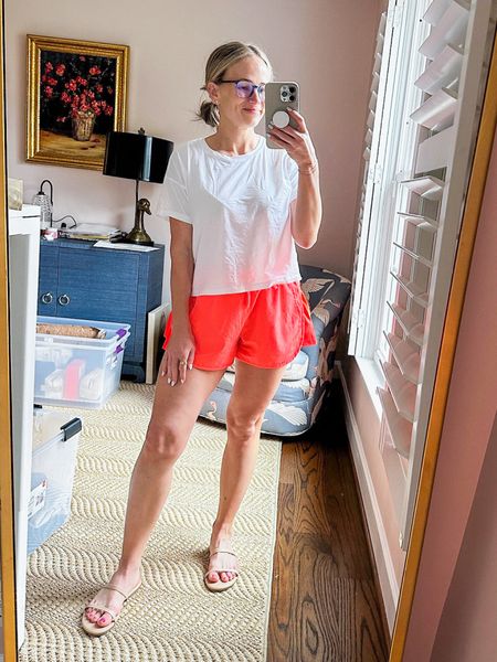 Casual Friday outfit. A white tee from Amazon, Target shorts, and Target sandals. Medium in the top, small in shorts. 

#LTKfindsunder50