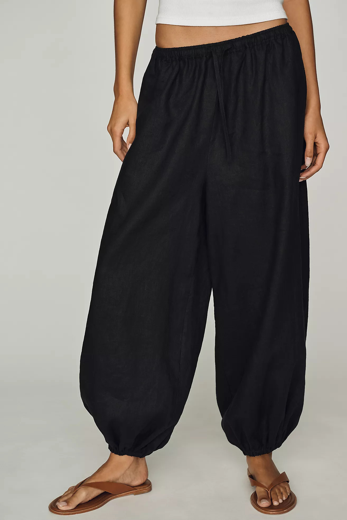 Self Contrast Linen Balloon Pants | Anthropologie (US)