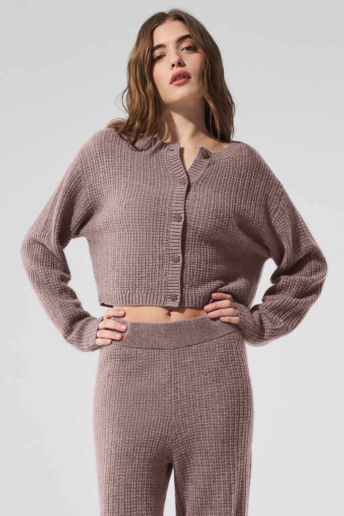 Cashmere Plush Waffle Cardigan | Alo Yoga (US)