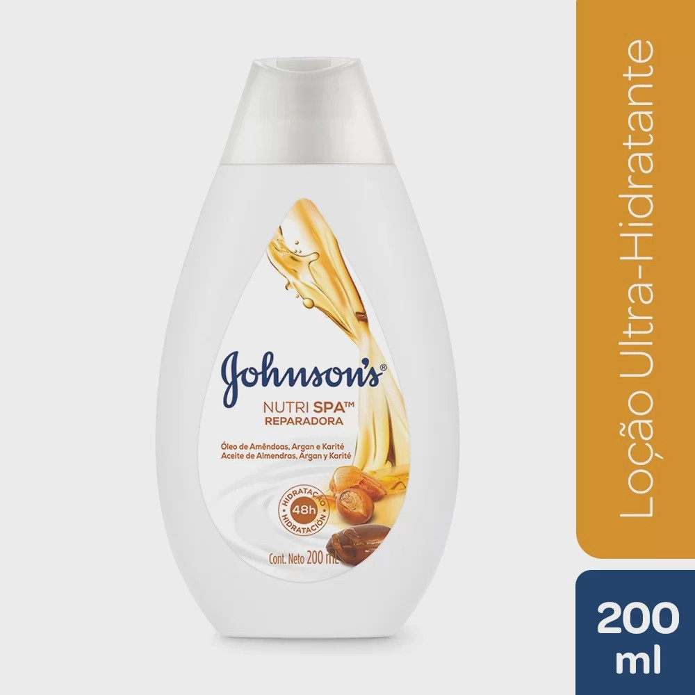 Hidratante Johnson's Nutri Spa Reparadora Óleo De Amendoas Argan E Karité 200ml | Americanas (BR)