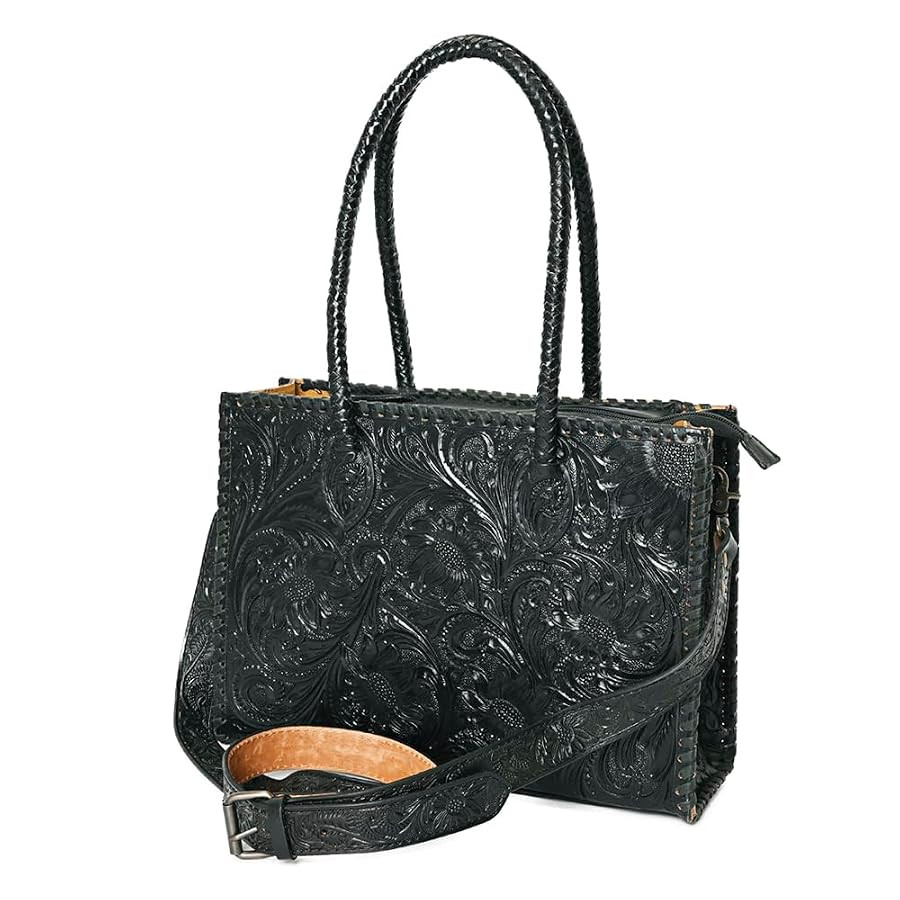 American Darling Tote Hand Tooled Genuine Leather Western Women Bag Handbag Purse | Black | Weste... | Amazon (US)