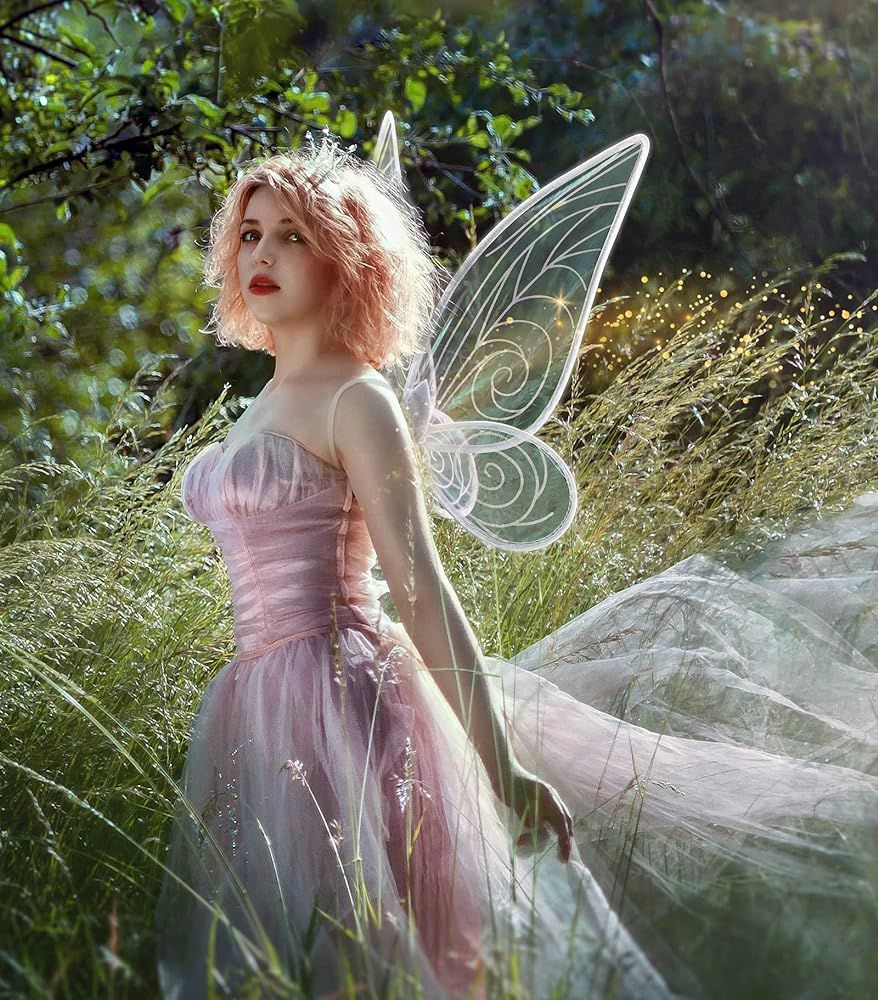 Girls Wings Fairy Wings, SOLIEHOO Sparkling Sheer Wings for Women Adults Butterfly Wings for Kids... | Amazon (US)