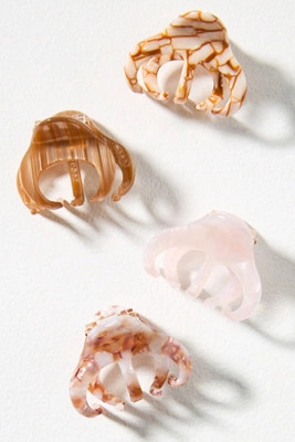Neutral Mini Hair Claw Clips, Set of 4 | Anthropologie (US)