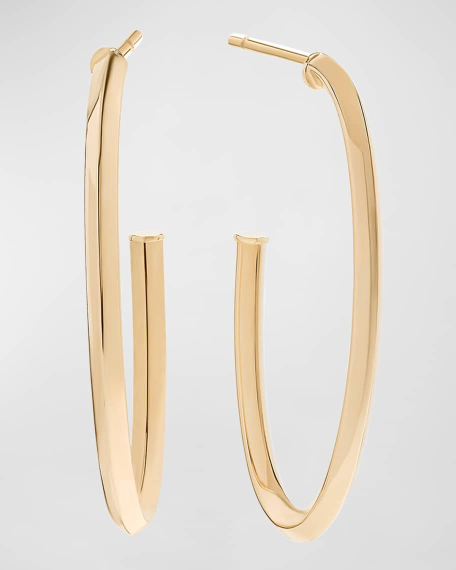 LANA 14K Yellow Gold Thin Oval Hoop Earrings | Neiman Marcus