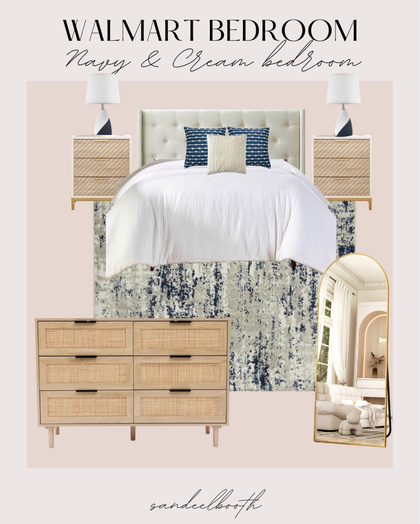 Styled Walmart bedroom! Cream and navy design 

#LTKStyleTip #LTKFindsUnder100 #LTKHome