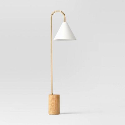Goose Neck Floor Lamp Brass (Includes LED Light Bulb) - Threshold™ | Target