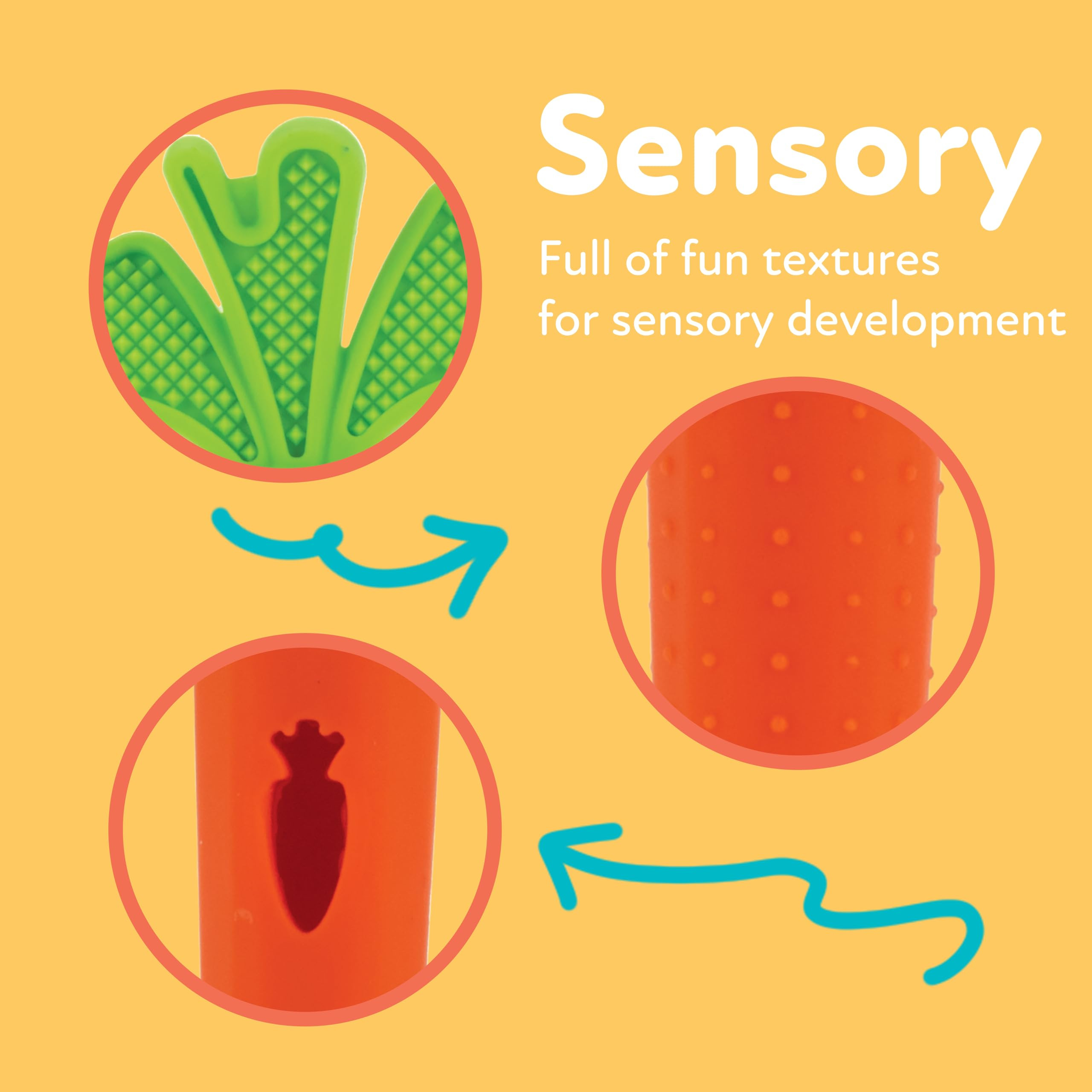 Nuby Silicone Carrot Tube Teether - Baby Teething Toy - Massaging Bristles for Sore Gums - 3+ Mon... | Amazon (US)