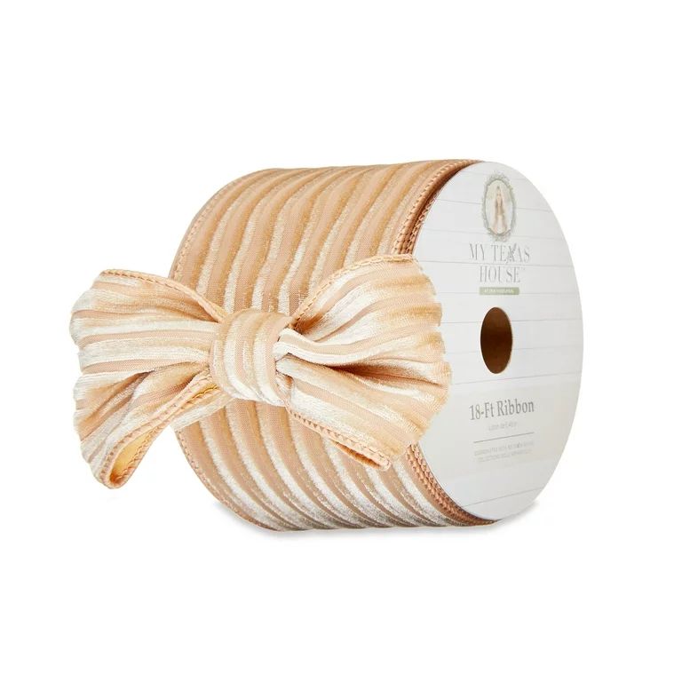 My Texas House Beige Ribbed Velvet Ribbon, 18‘ | Walmart (US)