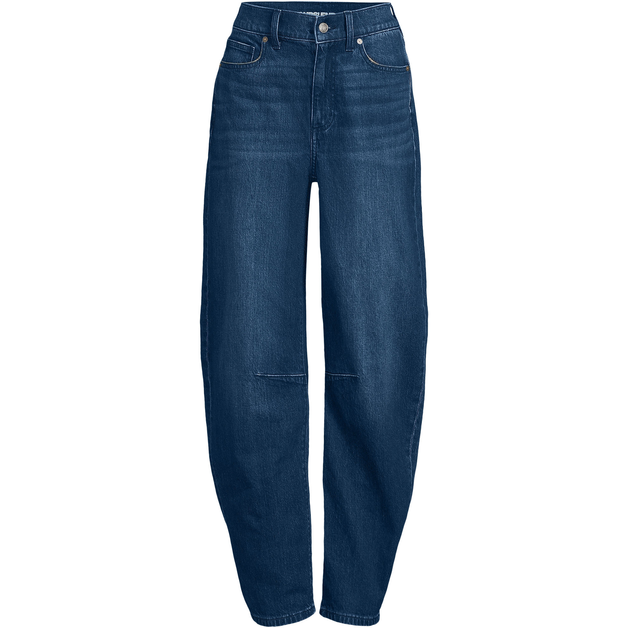 Women's Soft Denim Relaxed Barrel Leg Ankle Jeans | Lands' End (US)